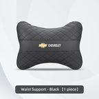 Nappa Leather Car Headrest Neck Pillow Waist Cushioning For Chevrolet Spark Captiva Cruze Malibu Equinox Trax Camaro Blazer