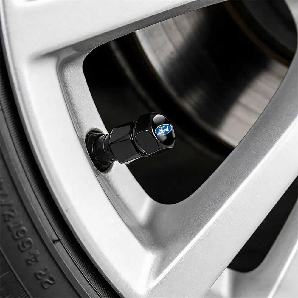 4Pcs 3D Metal Car Tire Wheel Valve Cap Accessories For Ford Focus Mk2 MK3 MK7 MK4 Fiesta Ranger Mustang Kuga Mondeo Explorer GTD