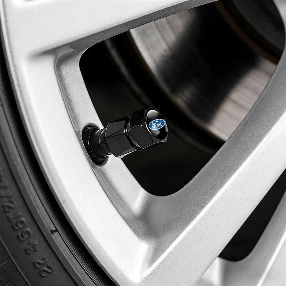 4Pcs 3D Metal Car Tire Wheel Valve Cap Accessories For Ford Focus Mk2 MK3 MK7 MK4 Fiesta Ranger Mustang Kuga Mondeo Explorer GTD