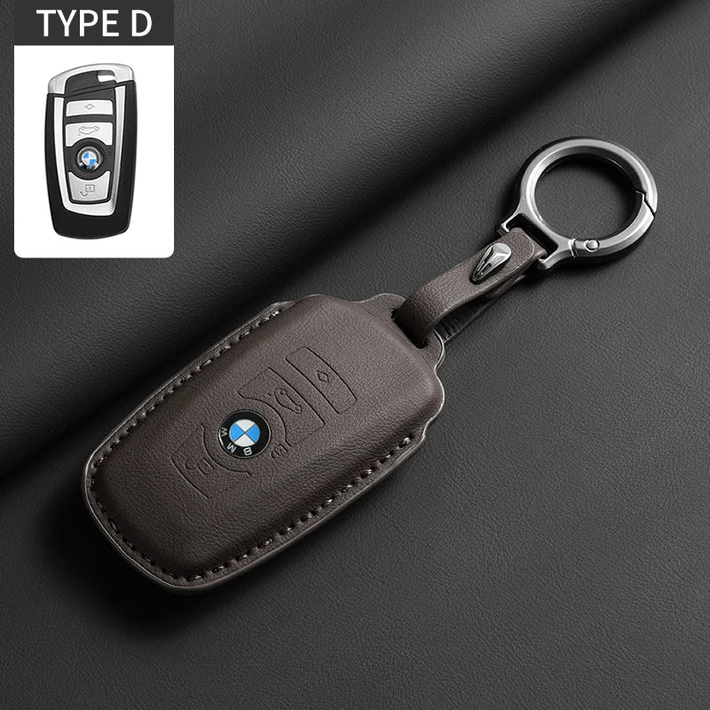 Soft Leather Car Key Case Full Cover Shell For BMW 1 2 3 4 5 6 Series X1 X3 X4 X5 X6 F36 F25 F26 F30 F34 F10 F07 F20 Z10 F15 F16