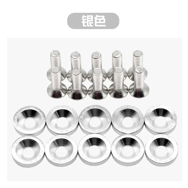 JDM Fender Washers M6 Bolt Set Car Modification Gasket Screw Fender Bumper Engine Aluminum Concave Screws Hex Fastener for Honda