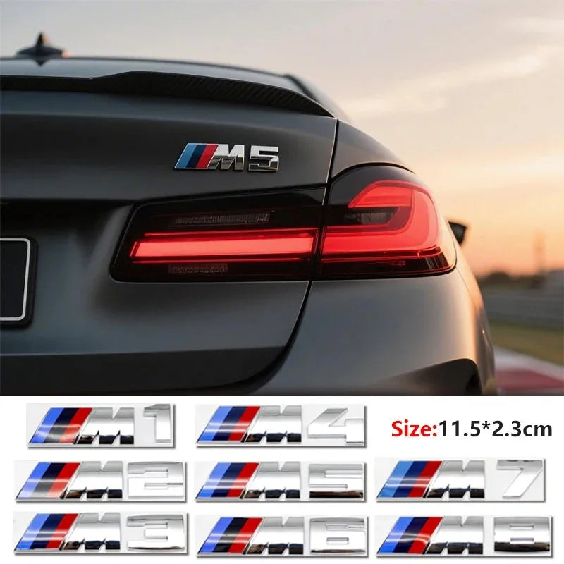 3D ABS M Emblem Trunk Lid Sticker For BMW M1 M2 M3 M4 M5 M6 M7 M8 E46 E36 E34 F10 E90 F30 E60 E53 E30 E92 E Series
