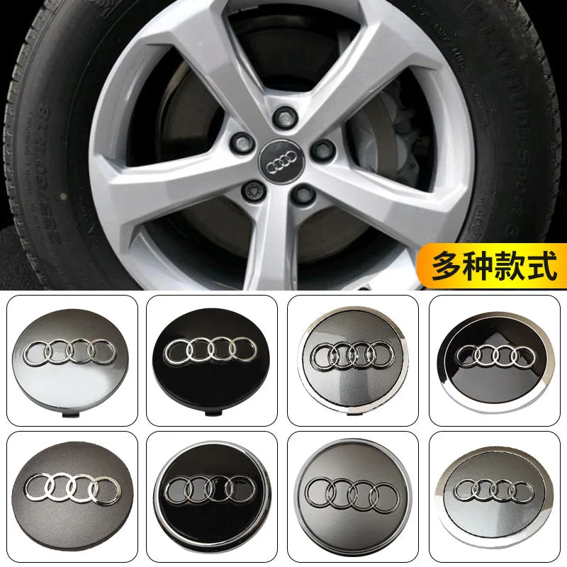 4pcs 60mm 61mm 68mm  Audi Hub Caps Car Wheel Center Caps  For Audi A1 A2 A3 A4 A5 A6 A7 A8 S3 S6 Q3 Q5 Q7 Accessories