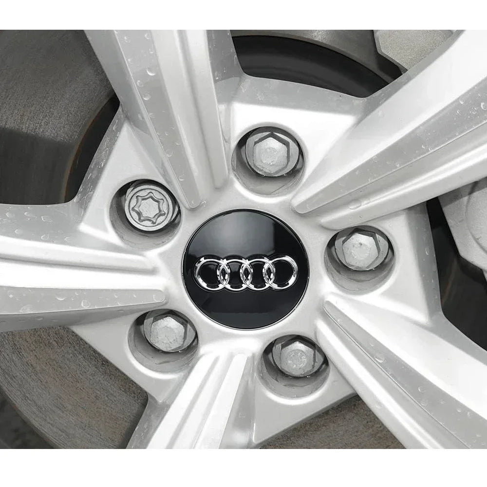 For Audi 4pcs 60mm Car Styling Audi Wheel Center Cap Emblem Hub Covers Badge For Audi B5 B6 B7 B8 B9 D3 Q3 Q5 Q7 TT A1 A3 A4 A5