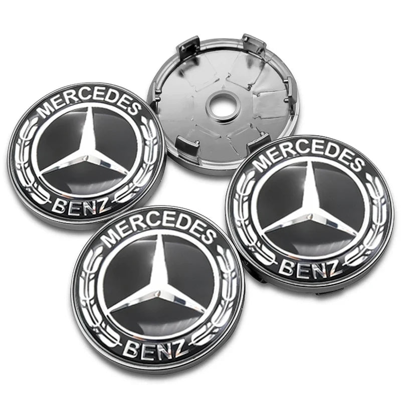 4Pcs 60mm 75mm Car Wheel Center Hub For Mercedes Benz AMG class W205 W203 GLC GLK W206 W220 W211 A180 Cap Rim Cover Accessories