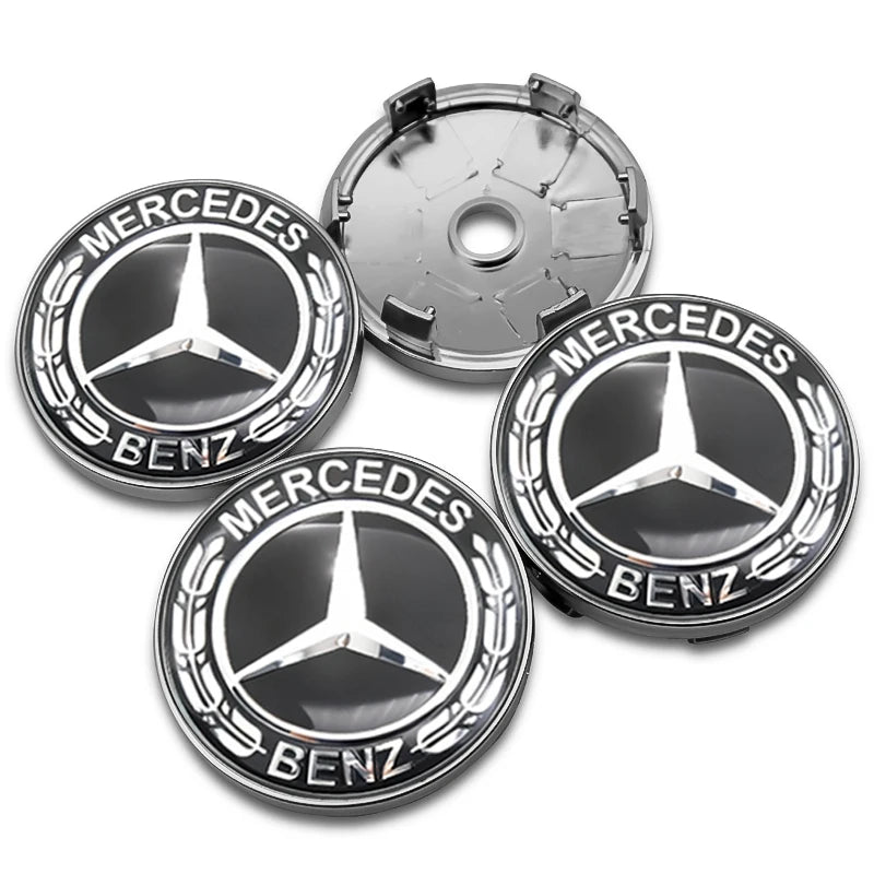 4Pcs 60mm 75mm Car Wheel Center Hub For Mercedes Benz AMG class W205 W203 GLC GLK W206 W220 W211 A180 Cap Rim Cover Accessories