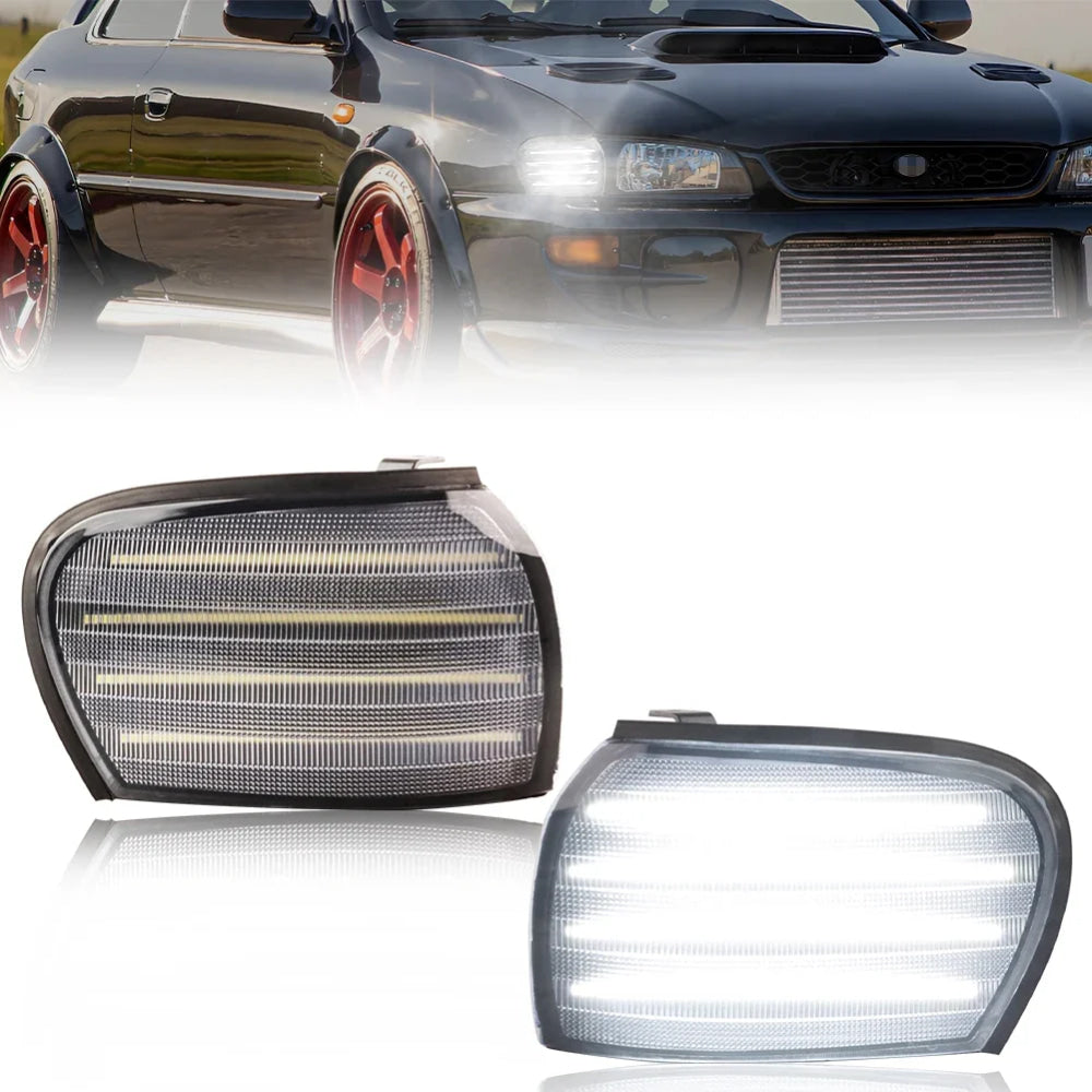 2X Front Corner Side Marker Light Parking Light Turn Signal Light LED For 1995 1996 1997 1998 1999 2000 2001 Subaru Impreza WRX