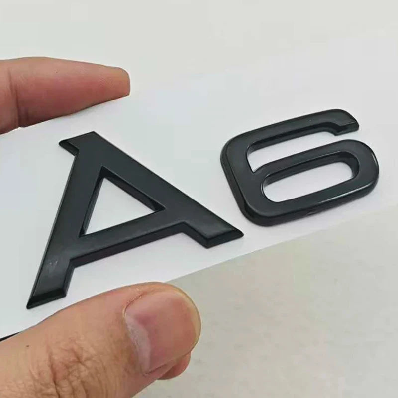 3D ABS Chrome Black Car Letters A4 A6 Logo Rear Trunk Badge Sticker Decals For Audi A4 A6 Auto Tail Marking Accessories