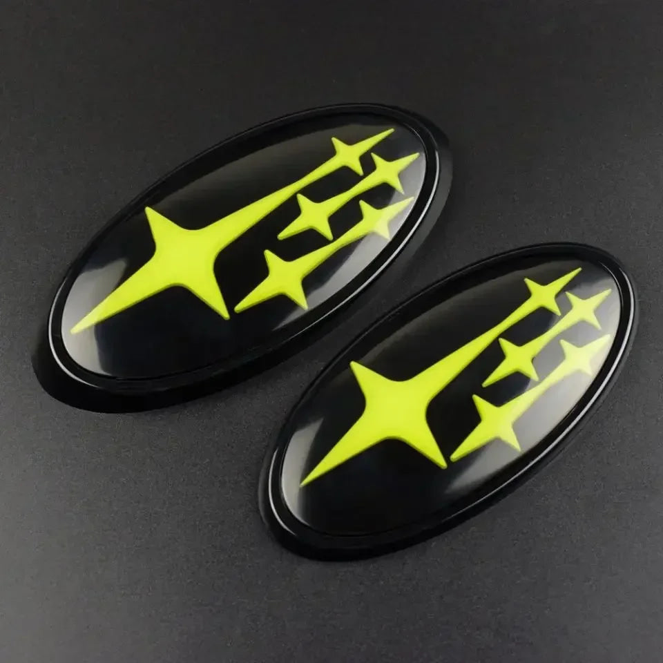 2Pcs Acrylic Car Front Rear Logo Emblem Sticker For Subaru STI XV Impreza BRZ WRX Legacy Outback Auto Hood Trunk Badge Cover