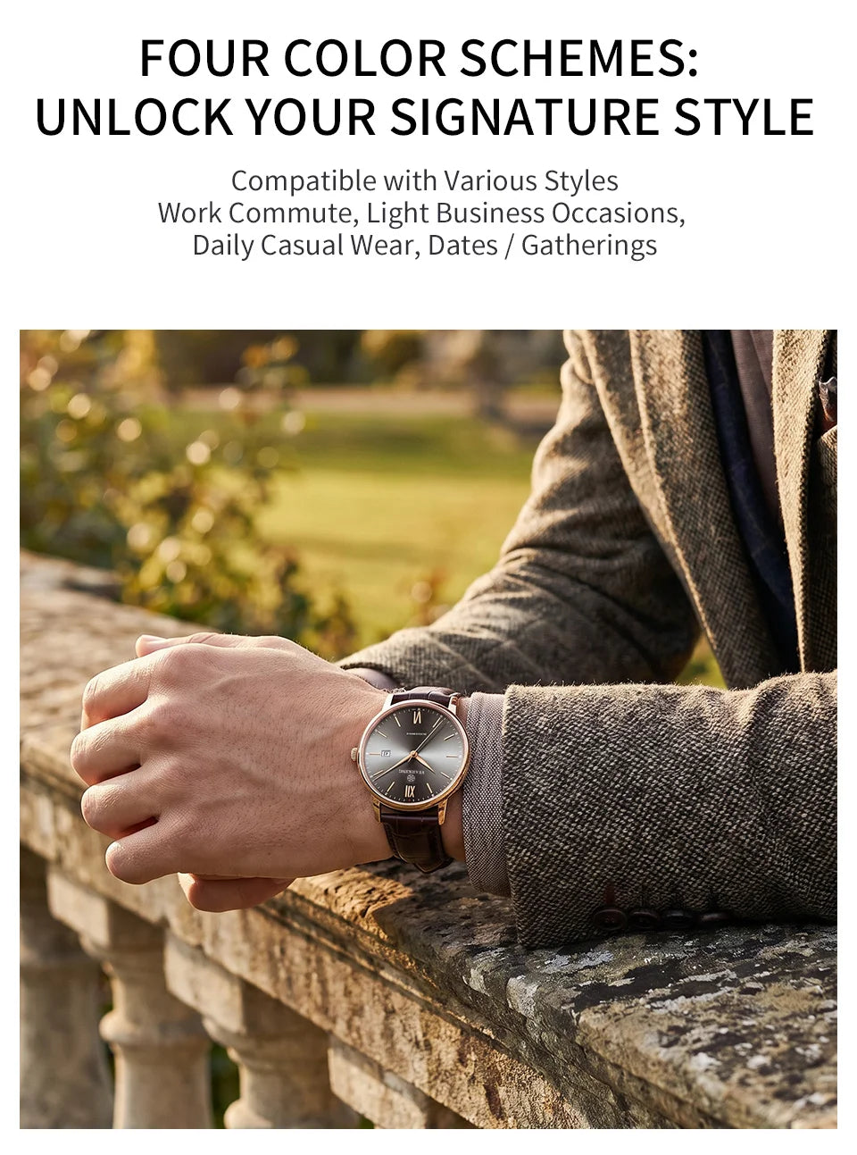 STARKING Sapphire 8215 Automatic Watch Fashion Sports Business Casual Wristwatch Waterproof Wear-resistant Watch Gifts for Men