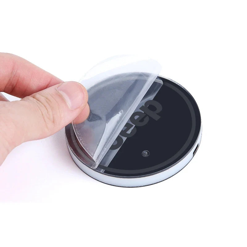2Pcs LED Car Luminous Water Cup Pad Atmosphere Light Auto Accessories For Jeep Wrangler Renegade Compass Gladiator Cherokee Patr