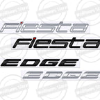 Metal 3D For Ford Fiesta Edge Badge Letter Logo Car Rear Trunk Body Sticker Emblem Glossy Black Accessories