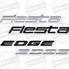 Metal 3D For Ford Fiesta Edge Badge Letter Logo Car Rear Trunk Body Sticker Emblem Glossy Black Accessories