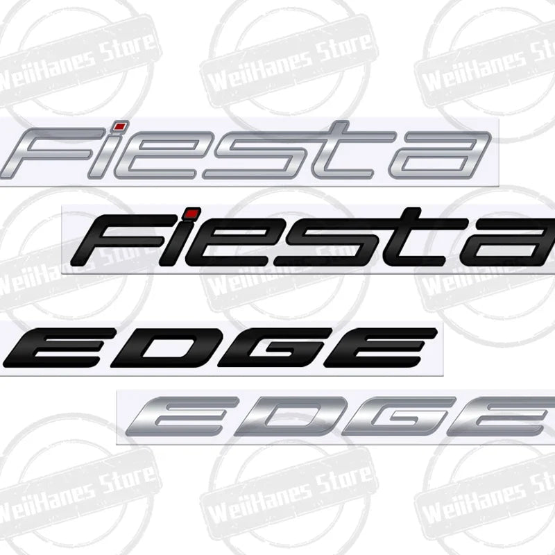 Metal 3D For Ford Fiesta Edge Badge Letter Logo Car Rear Trunk Body Sticker Emblem Glossy Black Accessories
