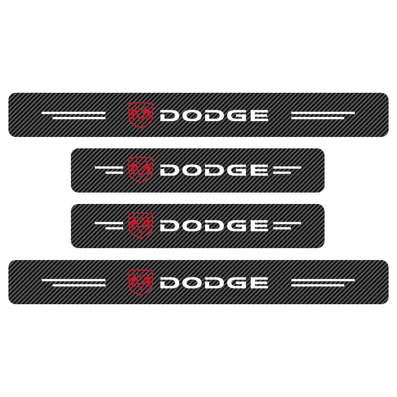 4Pcs Car Door Threshold Protector Sticker Emblem Decal Auto Accessories  For Dodge Durango Caliber Dakota Neon SXT Nitro Ram SRT