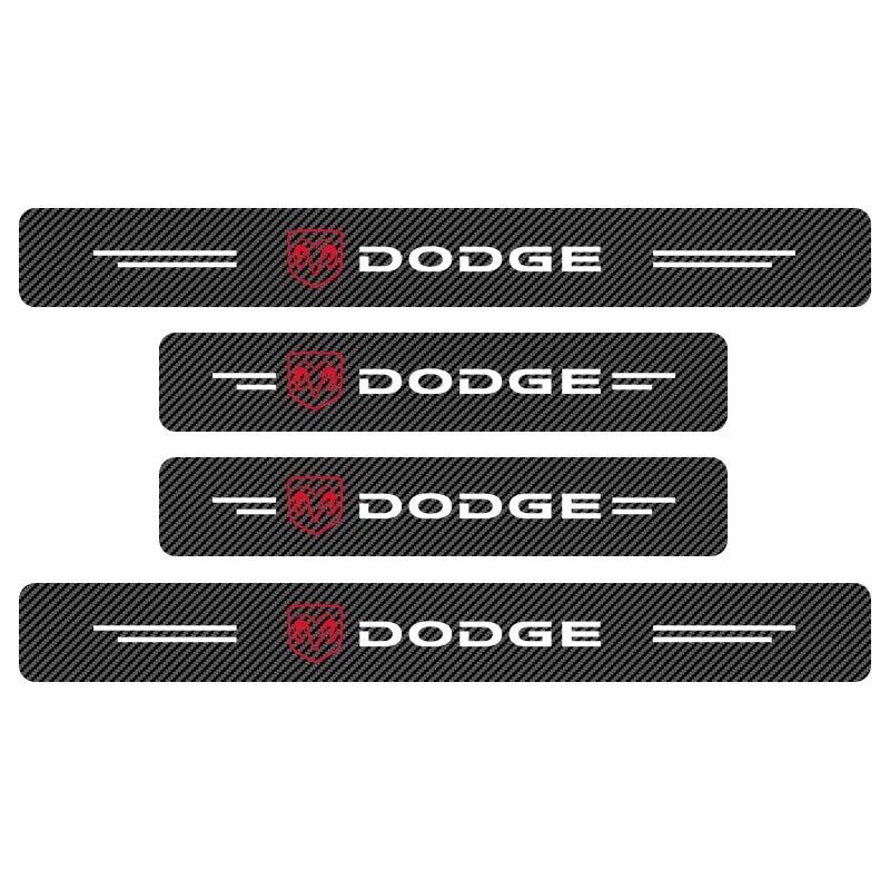 4Pcs Car Door Threshold Protector Sticker Emblem Decal Auto Accessories  For Dodge Durango Caliber Dakota Neon SXT Nitro Ram SRT