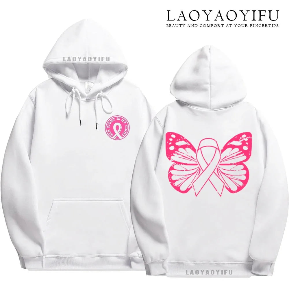 Family Pack Pink Awareness Ribbon Hoodies Survivor Support Winter Collection Spring and Autumn‌ Pink Ribbon Breast Cancer Gifts