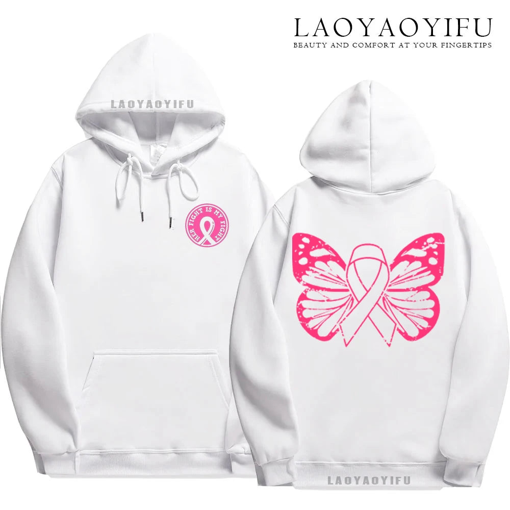 Family Pack Pink Awareness Ribbon Hoodies Survivor Support Winter Collection Spring and Autumn‌ Pink Ribbon Breast Cancer Gifts