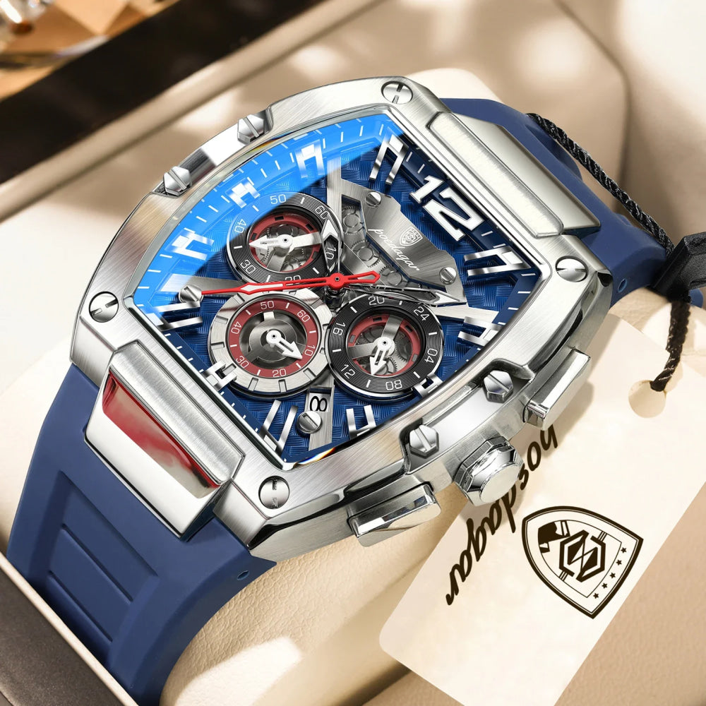 POEDAGAR Fashion Military Men's Watches Luminous Waterproof Date Sports Male Clock Chronograph Silicone Quartz Luxury Wristwatch