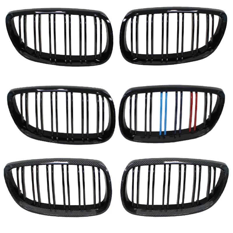 Pair Gloss Matt Carbon Black 3 Color Front Kidney Grille For BMW E92 E93 M3 2006-2009 Racing Grills