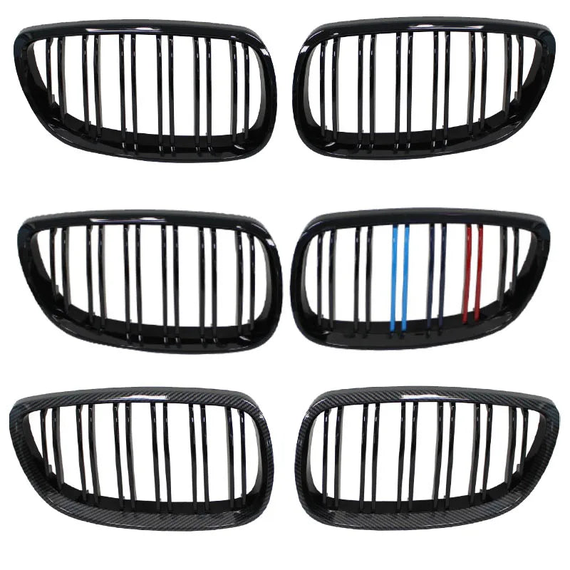 Pair Gloss Matt Carbon Black 3 Color Front Kidney Grille For BMW E92 E93 M3 2006-2009 Racing Grills