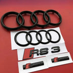 Modified Sticker for Audi RS3 2016 2017 2018 2019 2020 Sline Emblem ABS Glossy Black Silver Car Front Grille Rear Trunk Badge