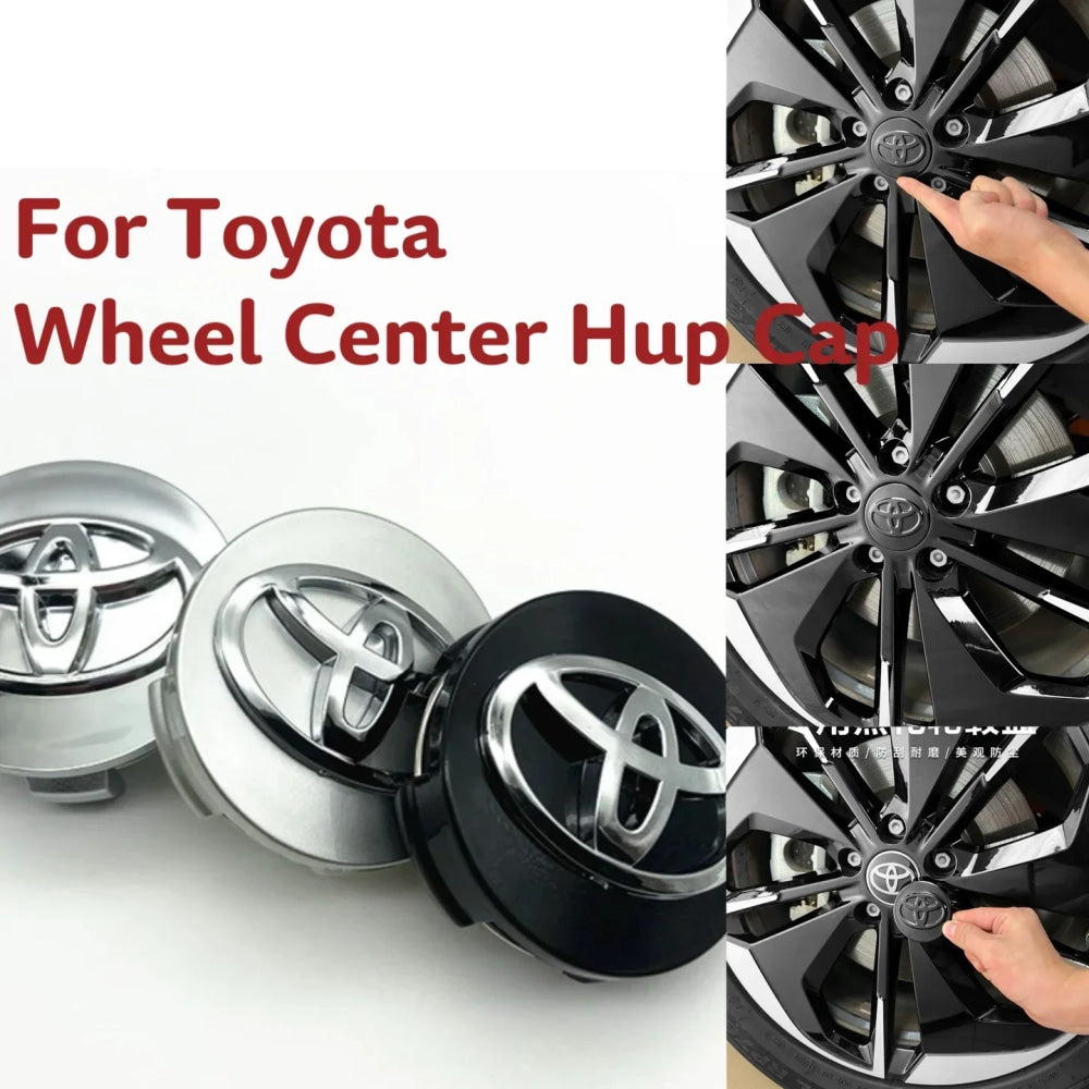 4Pcs 57/62mm Car Wheel Center Hub Caps For Toyota Rav4 Aygo Yaris Corolla Camry Car Tire Center Decoration Stickers Accessories