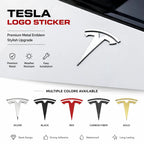 CAR Tesla Model 3 Mode Y Zinc Alloy Car Front Hood Logo Sticker Styling Auto Body Rear Trunk Emblem with Radian Accessories