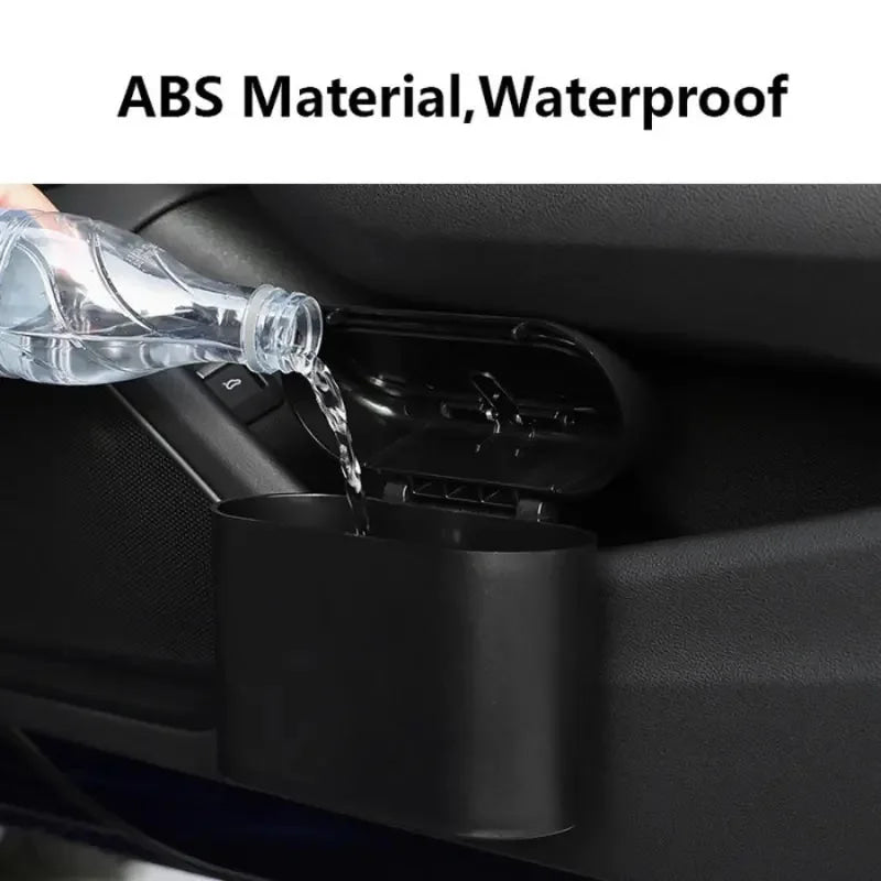 Universal Organizer Car Clamshell Trash Bin Hanging Vehicle Garbage Dust Case Storage Box Black ABS Square Pressing Trash Can 6P