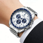 New Men Watch Calendar Business Quartz Watches Mens Top Brand Luxury Sport Waterproof Luminous Stainless Steel Man Wristwatches