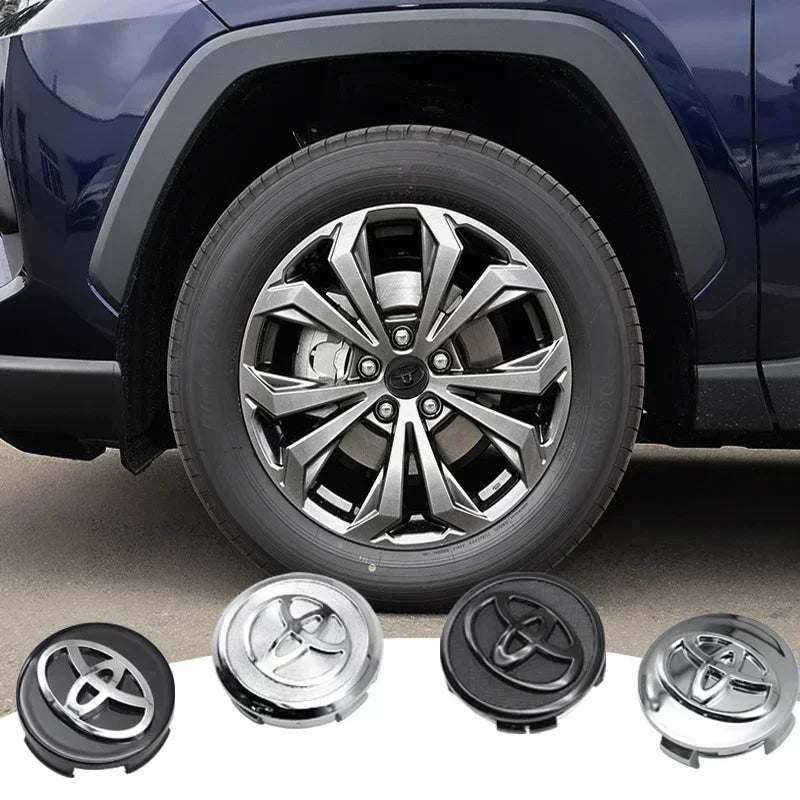 4Pcs 57/62mm Car Wheel Center Hub Caps For Toyota Rav4 Aygo Yaris Corolla Camry Car Tire Center Decoration Stickers Accessories
