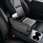Reposabrazos para Coche 5 en 1: Caja para Pañuelos, Portavasos, Bolsa de Almacenamiento Multifuncional, Almohadilla Elevadora y Cojín con Bolsillo