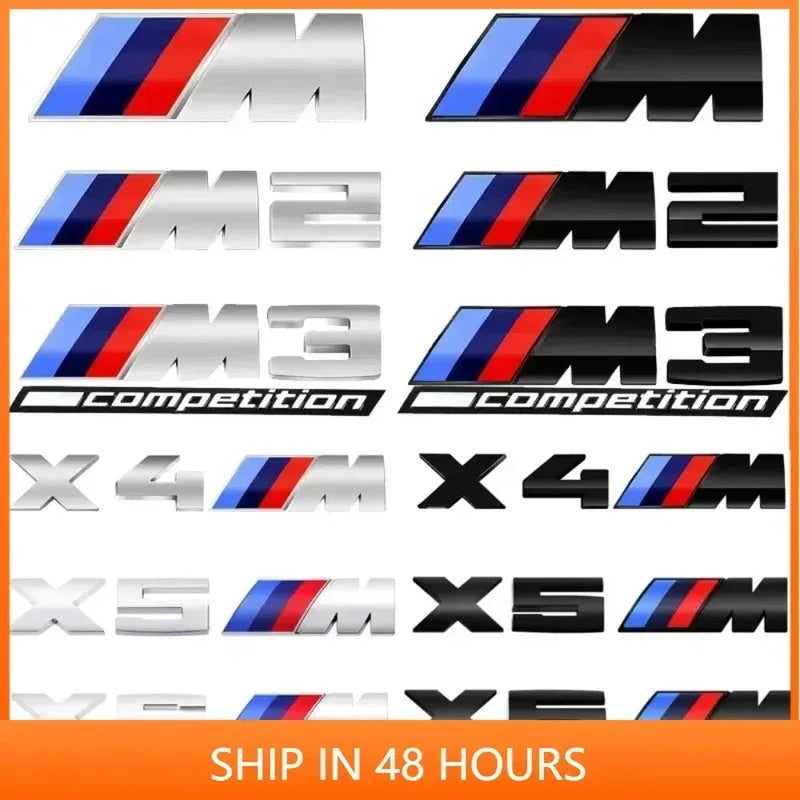 Original Car Size 3D Rear Trunk Emblem BMW F10 F20 F30 E90 F80 F87 X1 X2 X3 X4 X5m X6m M2 M3 M4 M5 M6Badge Car Stickers Logo