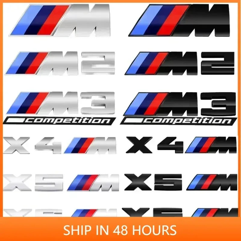 Original Car Size 3D Rear Trunk Emblem BMW F10 F20 F30 E90 F80 F87 X1 X2 X3 X4 X5m X6m M2 M3 M4 M5 M6Badge Car Stickers Logo