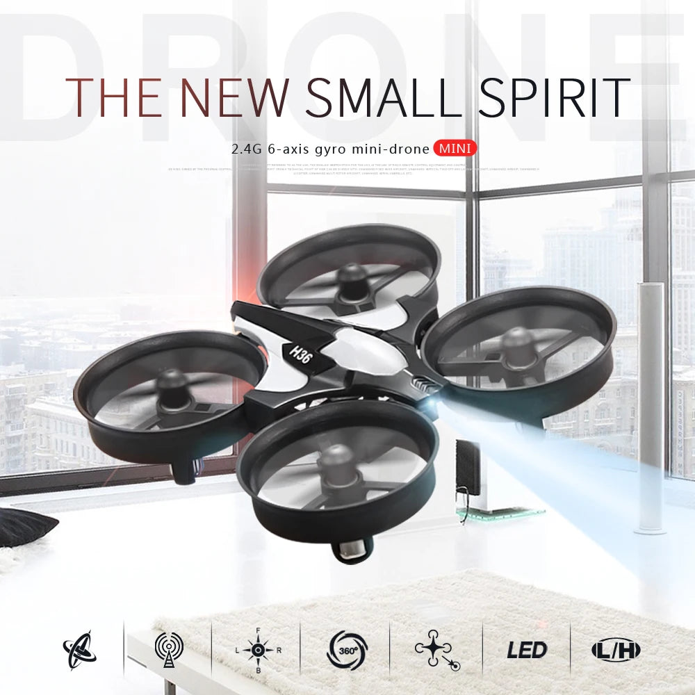 Mini Dron H36 de 6 ejes sin cabeza, Dron FPV de bolsillo con Control remoto, helicóptero, avión, RC, cuadricóptero, juguetes, regalo de Navidad para niños