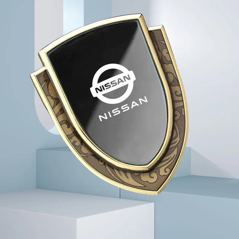 Car Metal Shield Emblem Car Side Fender Body Trunk Badge Sticker for Nissan Qashqai Juke Micra X-Trail Sentra Patrol Accessories