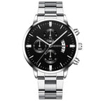 Reloj de pulsera de cuarzo con calendario de lujo de acero inoxidable a la moda para hombre, relojes de negocios para hombre, reloj Montre Homme