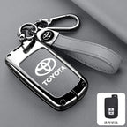 Leather Car Key Case Cover Protective Shell For Toyota Auris Camry RAV4 Avalon Yaris Verso 2012 2013 2014 2015 2016 2017 2018