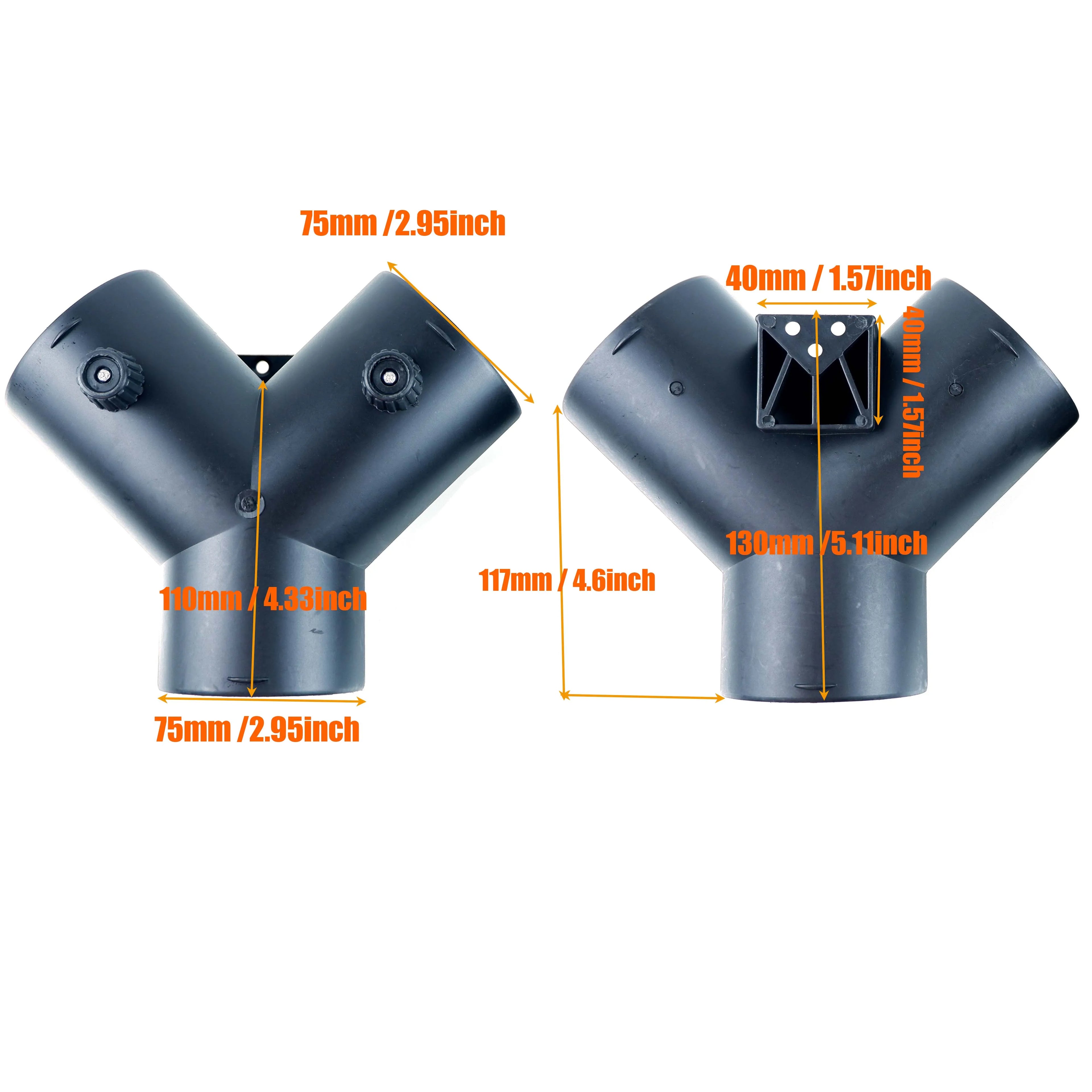 60mm 75mm Valve Flap Adjustable Air Diesel Heater Vent Ducting Branch Splitter Exhaust Pipe Outlet Joiner Connector For Car