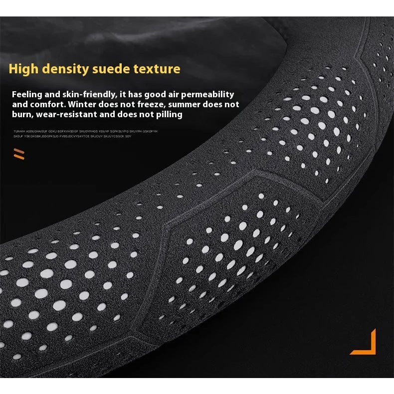 For Chevrolet Cruze Bolt Aveo Spark Onix capti Cavalier Carbon fiber Suede Microfiber Car Steering Wheel Cover Auto Accessories