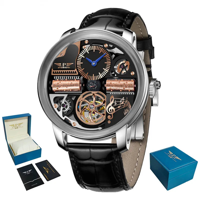 PINDU Watch New TOP Men Mechanical Watch Godfather Fashionable Classic Series 45.5MM Wristwatches Men M2791B