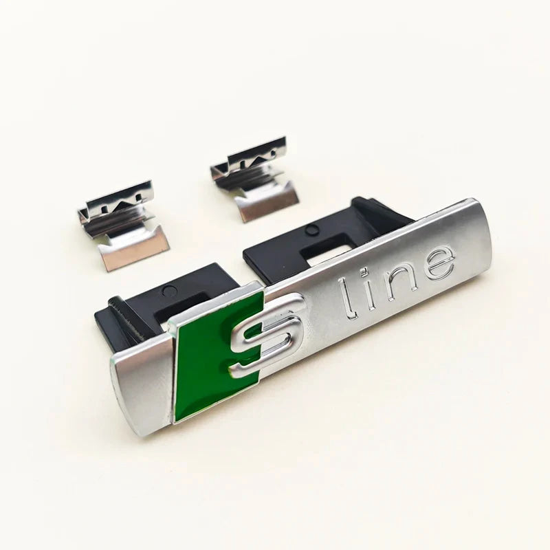 3D Metal Logo Sline Emblem Car Fender Side Sticker Front Grill Badge For Audi A3 A4 A5 A6 A7 S3 S4 S5 S6 TT S Line Accessories