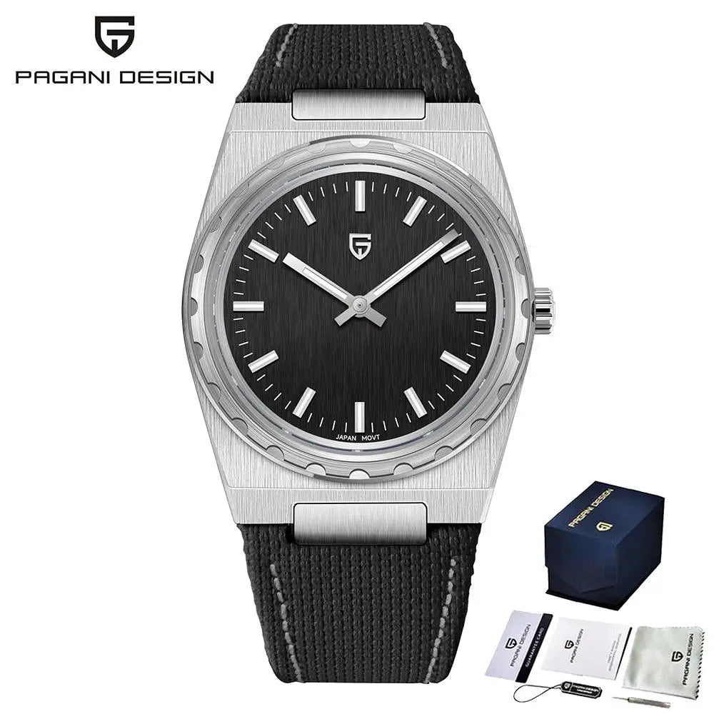 PAGANI DESIGN Men's Sport Quartz Watches Ultra-Thin 7mm Series 222 Sapphire Stainless Steel Waterproof Watches for Man