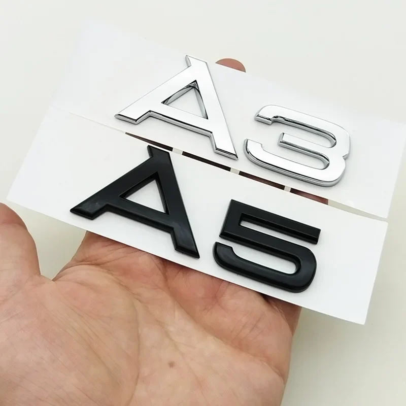 3D ABS cromo negro Logo A1 A2 A3 A4 A5 A6 A7 A8 emblema coche insignia para maletero pegatinas para Audi Auto accesorios decorativos