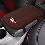 Suede Leather Armrest Mat Arm Rest Protection Cushion Auto Armrest Valve Cap For Audi Sline S3 A4 S4 TT Q1 C2 Q3 S7 B8 B9 8P 8V