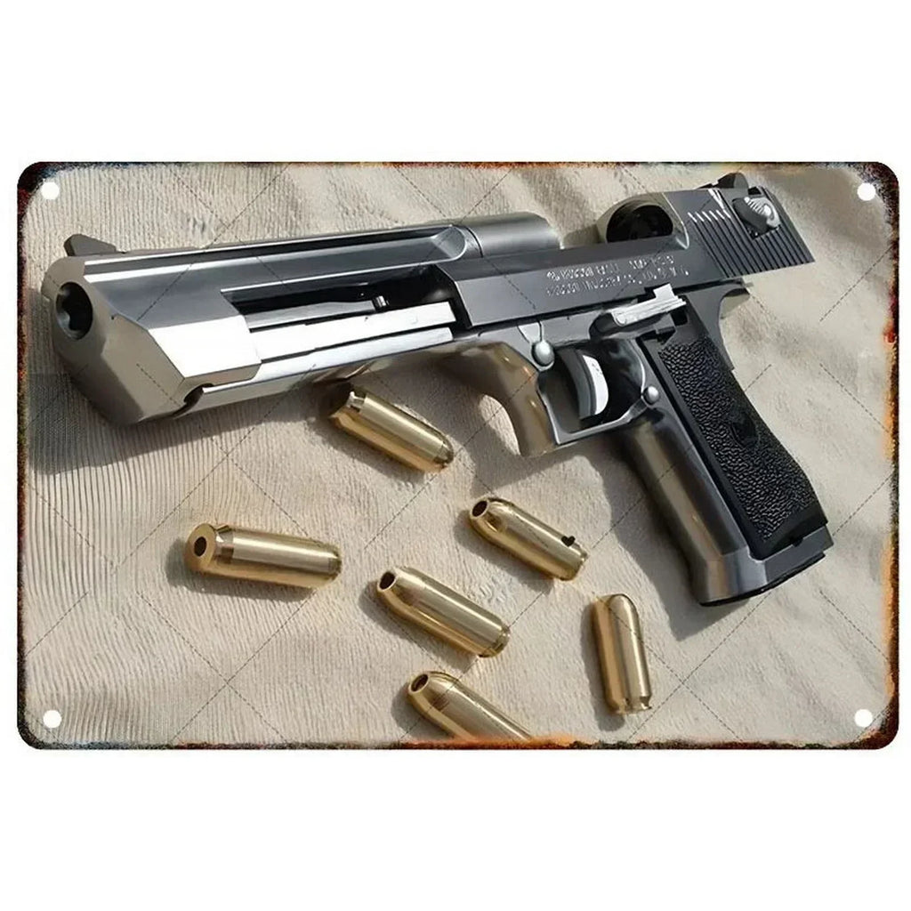 Letreros Metálicos con Forma de Pistola, que Exudan un Toque Militar, Ideales como Decoración de Pared en Cuartos de Hombre, Hogares, Cafeterías, Jardines, Clubes y Bares.