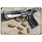 Letreros Metálicos con Forma de Pistola, que Exudan un Toque Militar, Ideales como Decoración de Pared en Cuartos de Hombre, Hogares, Cafeterías, Jardines, Clubes y Bares.