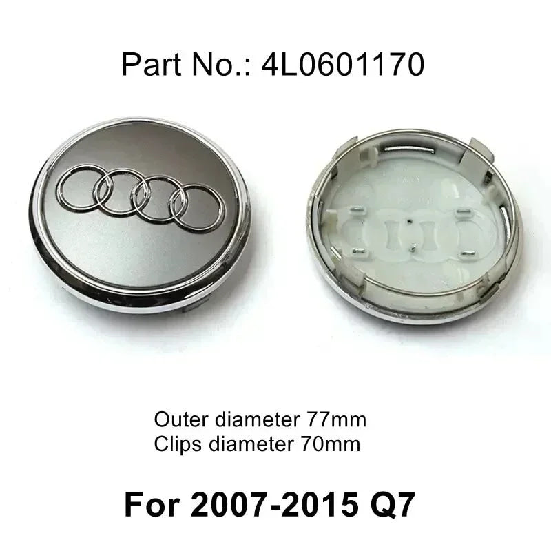 4pcs AUDI 60/61/68/69/77MM/135MM Car Wheel Center Hup Cap Cover for A6L A7 A8 A3 A4 A5 A6 S3 S4 Q3 Q5 Q5L Q7 RS3 RS4 RS5 RS6 TT