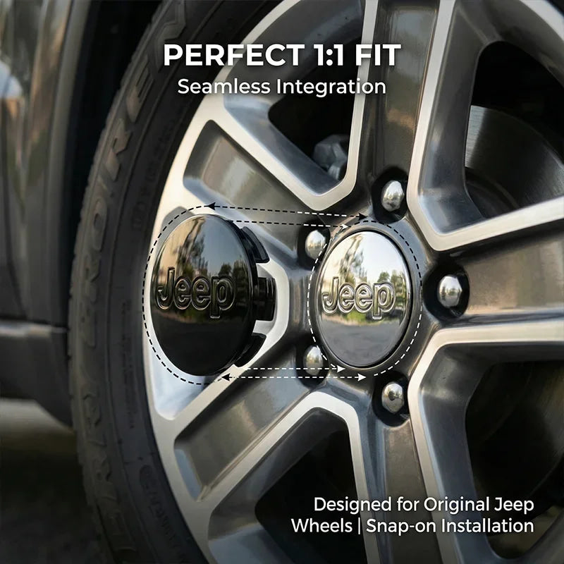 4Pcs/set Anti-Rust Snap-On Wheel Center Hub Caps Center Covers for Jeep Renegade Compass Wrangler JK Patriot Grand Cherokee SRT