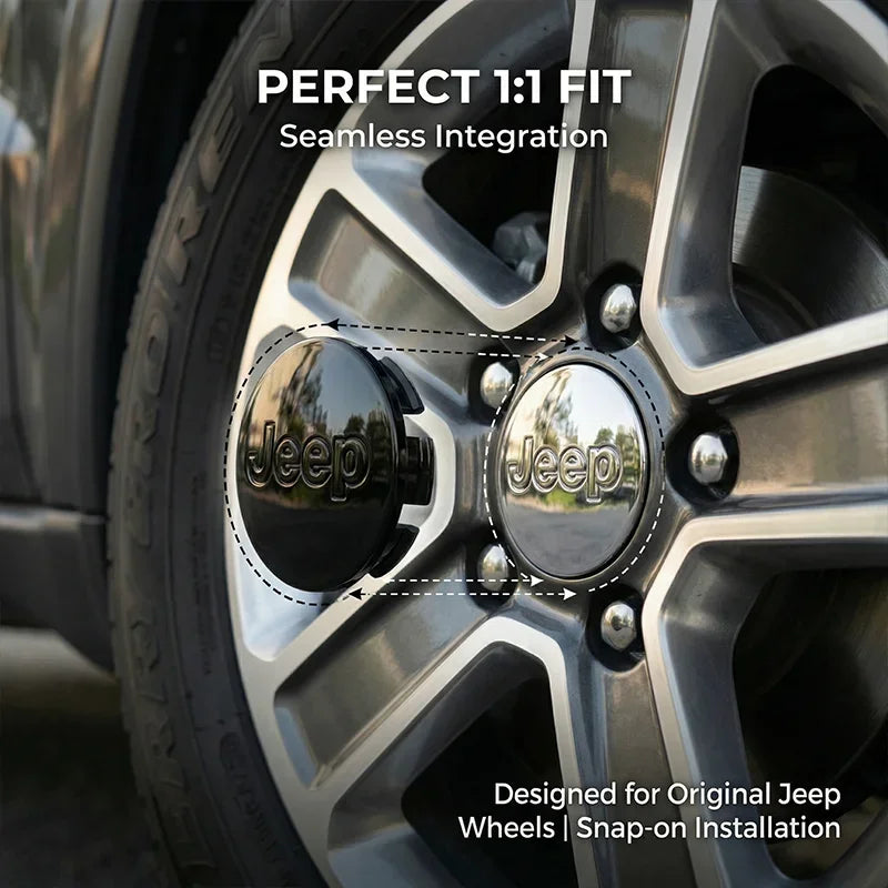 4Pcs 56mm Embossed Logo Rim Center Covers Wheel Center Hub Caps for Jeep Renegade Compass Wrangler JK Patriot Grand Cherokee SRT